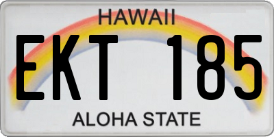 HI license plate EKT185