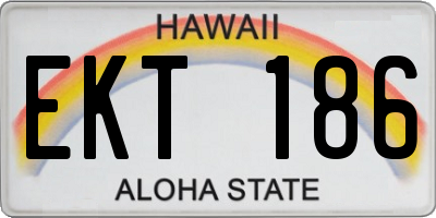 HI license plate EKT186