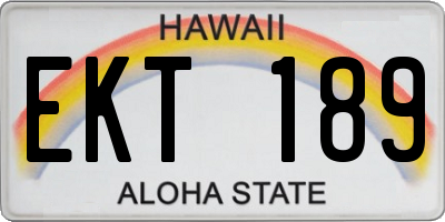 HI license plate EKT189