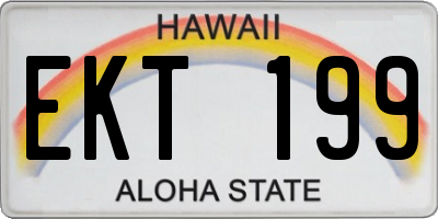 HI license plate EKT199