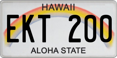 HI license plate EKT200