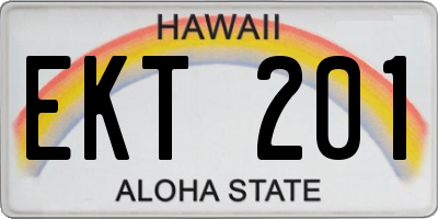 HI license plate EKT201