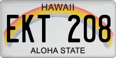 HI license plate EKT208