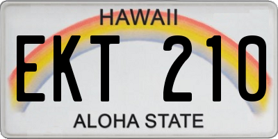 HI license plate EKT210