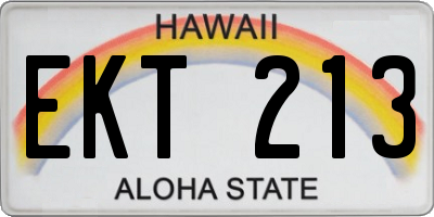 HI license plate EKT213