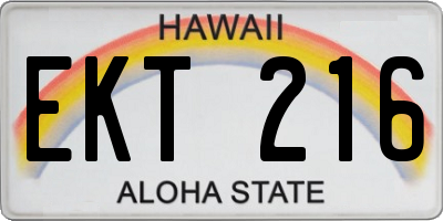 HI license plate EKT216