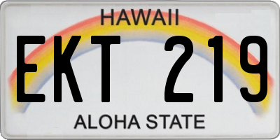 HI license plate EKT219