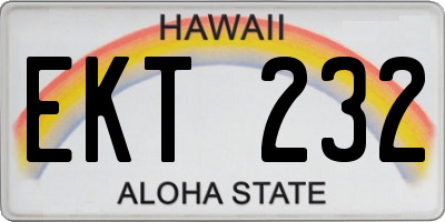 HI license plate EKT232