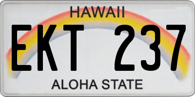 HI license plate EKT237