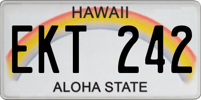 HI license plate EKT242