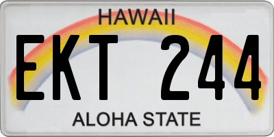 HI license plate EKT244