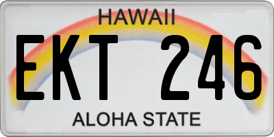 HI license plate EKT246