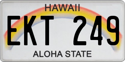 HI license plate EKT249