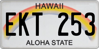 HI license plate EKT253