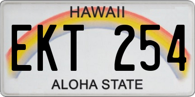 HI license plate EKT254