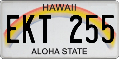HI license plate EKT255
