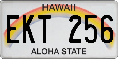 HI license plate EKT256