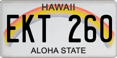 HI license plate EKT260