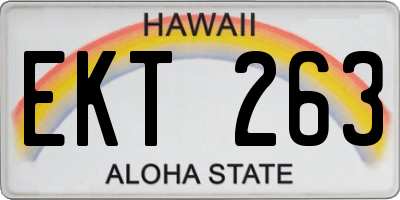 HI license plate EKT263