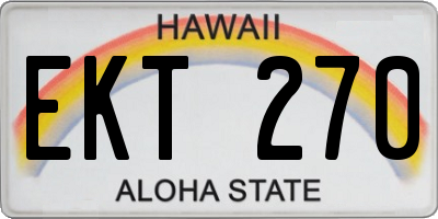 HI license plate EKT270
