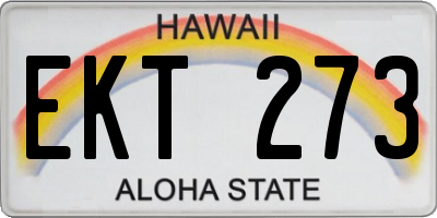 HI license plate EKT273