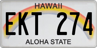 HI license plate EKT274