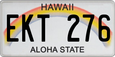 HI license plate EKT276