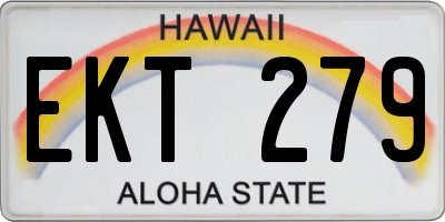 HI license plate EKT279