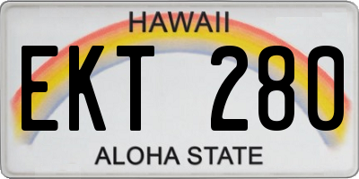 HI license plate EKT280