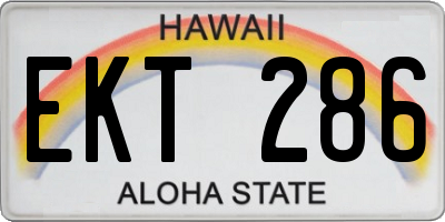 HI license plate EKT286
