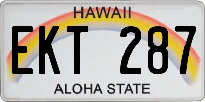 HI license plate EKT287