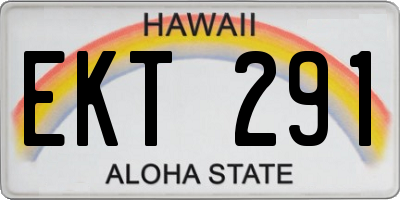 HI license plate EKT291