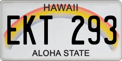 HI license plate EKT293