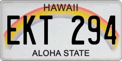 HI license plate EKT294
