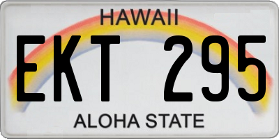 HI license plate EKT295
