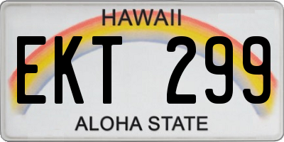 HI license plate EKT299