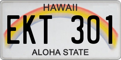 HI license plate EKT301