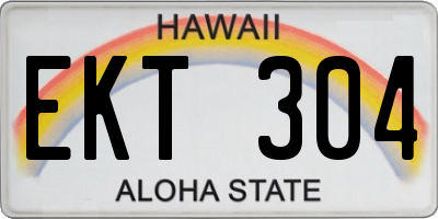 HI license plate EKT304
