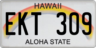 HI license plate EKT309
