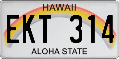 HI license plate EKT314