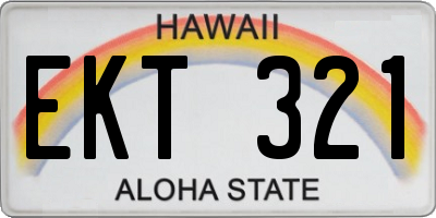 HI license plate EKT321