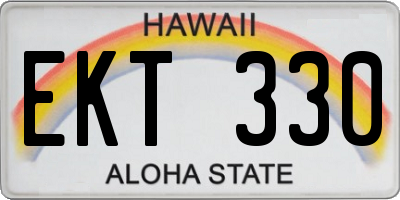HI license plate EKT330