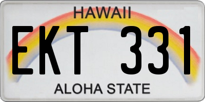 HI license plate EKT331