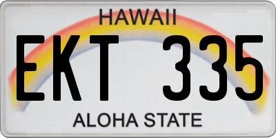 HI license plate EKT335