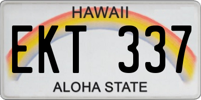 HI license plate EKT337