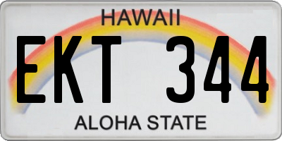 HI license plate EKT344