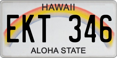 HI license plate EKT346