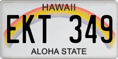 HI license plate EKT349