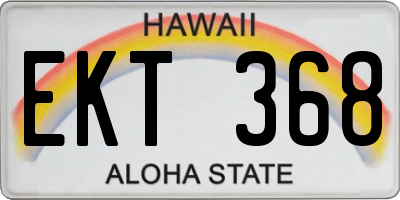 HI license plate EKT368