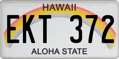 HI license plate EKT372